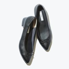 ヒール3.5cm/晴雨兼用ポインテッドバレエシューズ