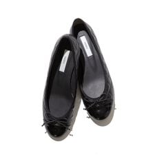 晴雨兼用キルティングラウンドバレエシューズ