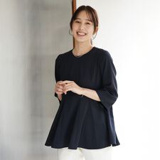 【UVカット・吸水速乾・シワ防止・洗える】ベルペプラムブラウス