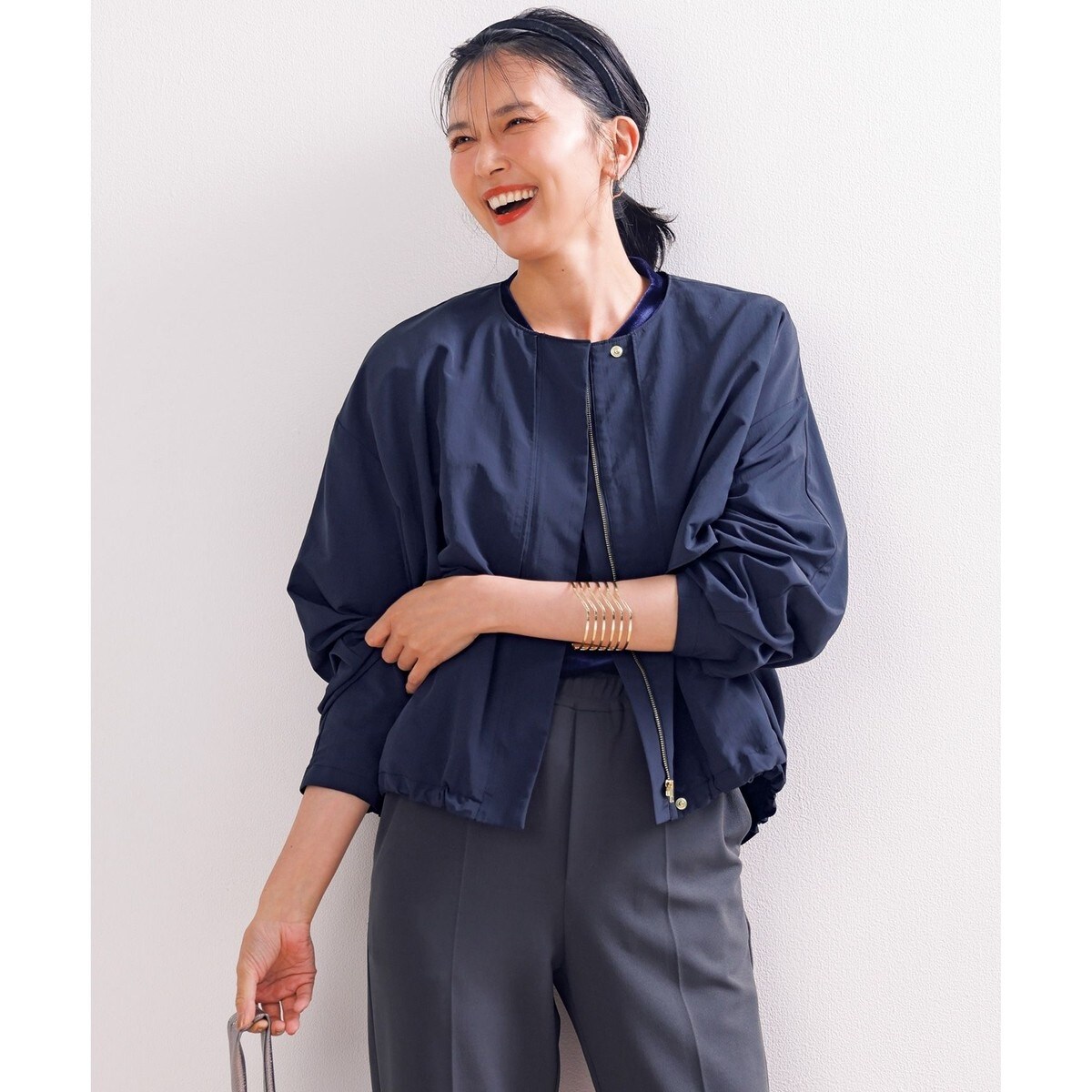 軽羽織／洗える】タフタノーカラーブルゾン | アンタイトル(UNTITLED