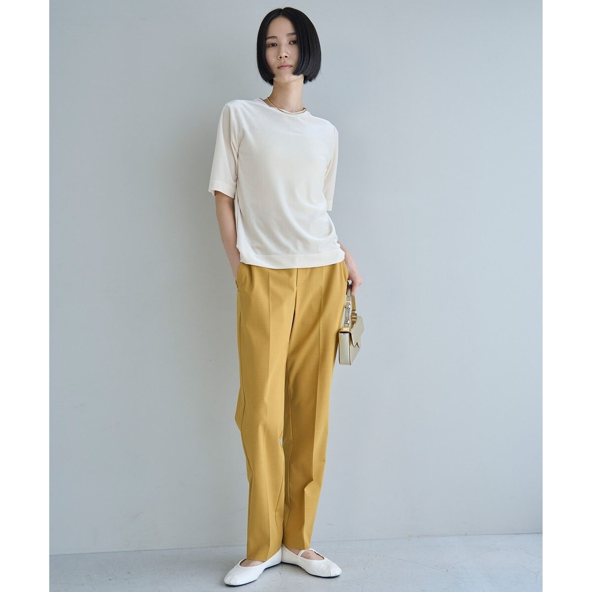 洗える】60サテンストレッチ テーパードパンツ | 23区(23KU