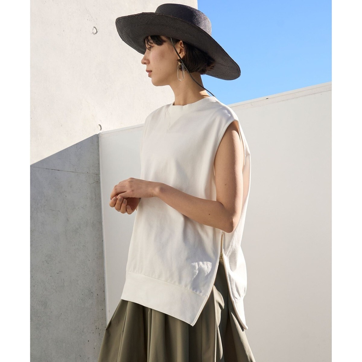 スウェットサイドZIPベスト