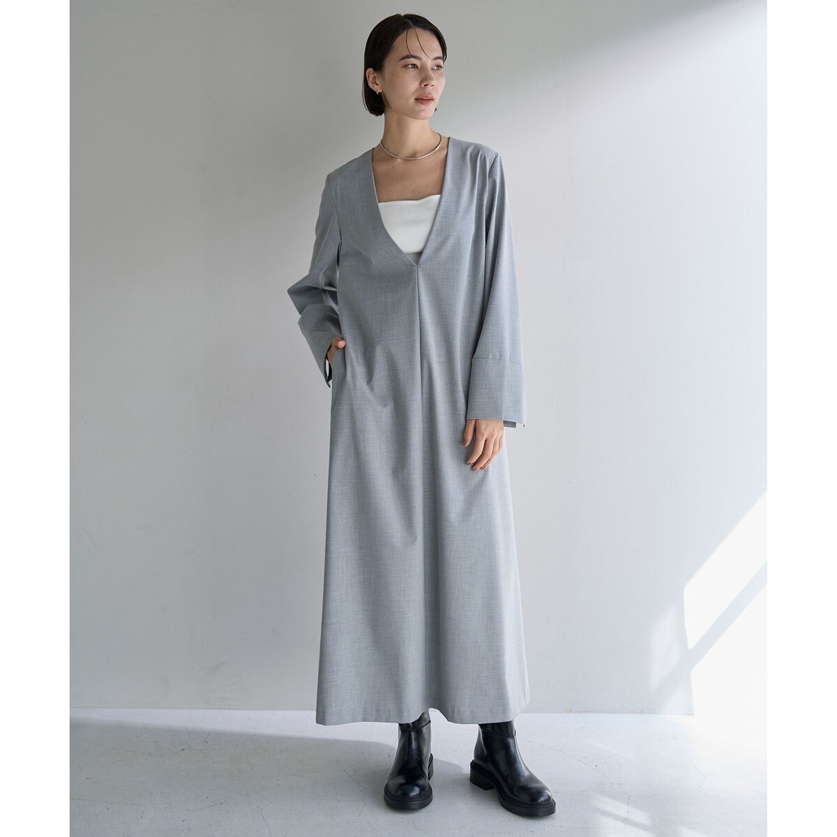 【美品】23区 洗える リネン ヴィスコース ストレッチ ワンピース 麻 完売品 洗える】リネンヴィスコースストレッチ ワンピース | 23区(23KU