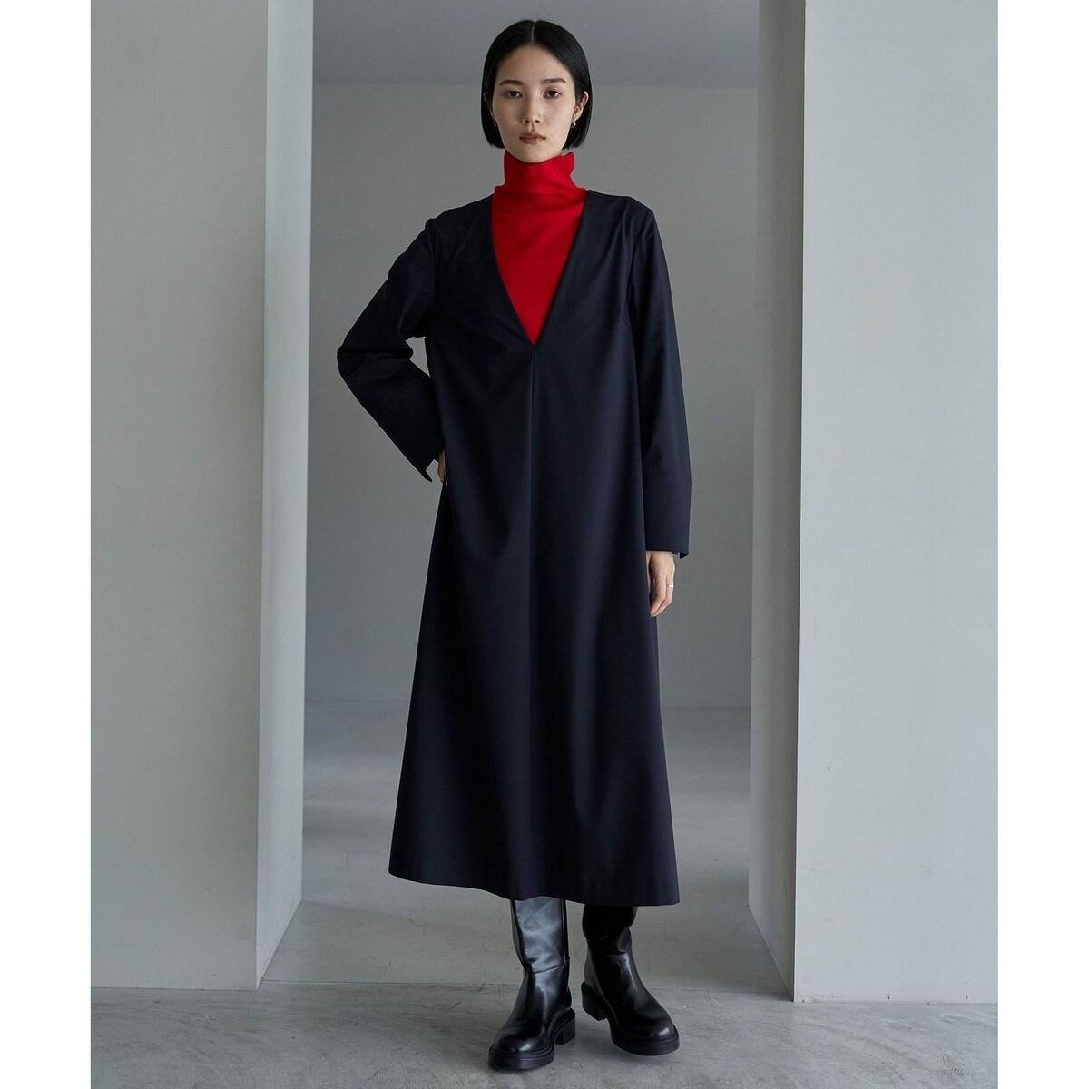 【美品】23区 洗える リネン ヴィスコース ストレッチ ワンピース 麻 完売品 洗える】リネンヴィスコースストレッチ ワンピース | 23区(23KU