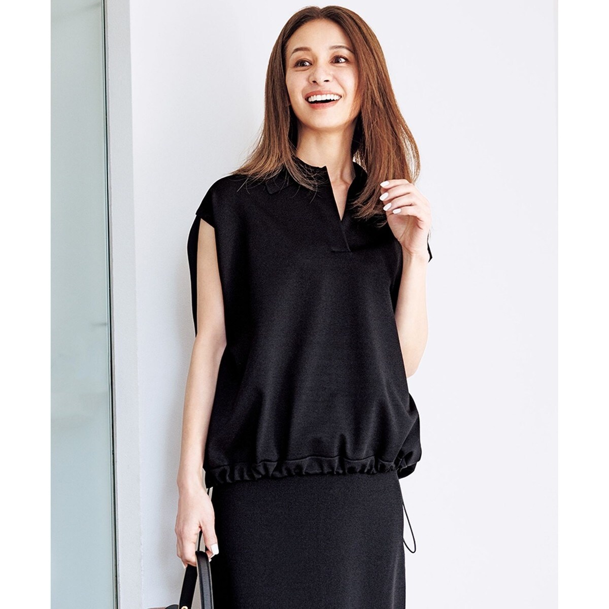 接触冷感/UVカット】スゴ機能美ニット スリーブレスブルゾン