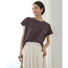 【洗える/汗ジミ防止】BEAUTY FORM ロゴ刺繍フレンチスリーブTシャツ