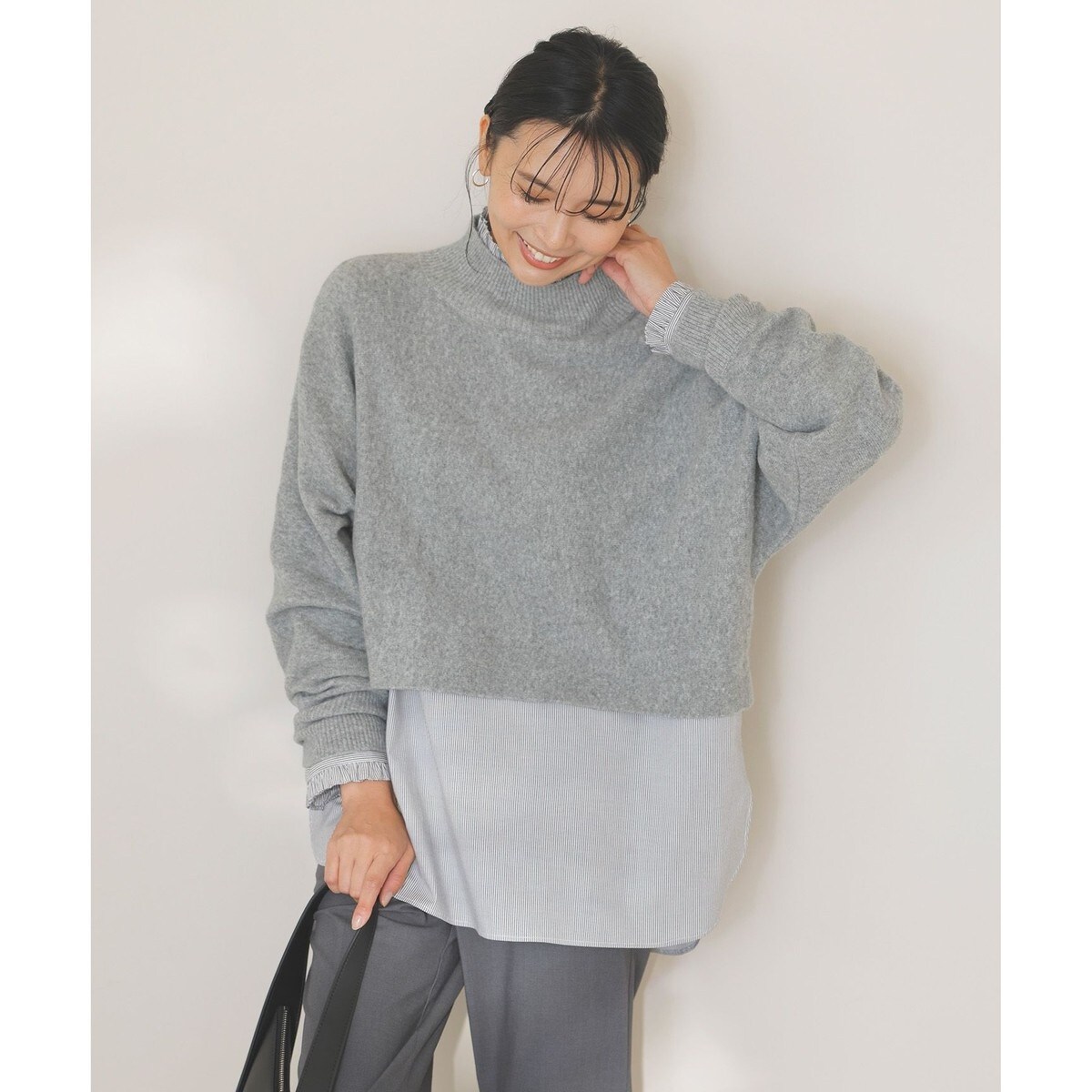 Mayumi☆ 新品未使用スウィングル ふわふわフェザースリーブラメニット スウィングル SWINGLE ふわふわフェザースリーブラメニットプル