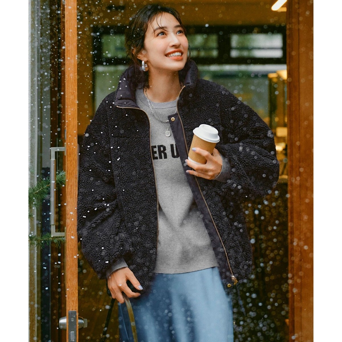 NOLLEY'S TAION ノーカラーボアコート リバーシブル ダウン NOLLEY'S(ノーリーズ)の◇【WEB限定】【TAION/タイオン】別注