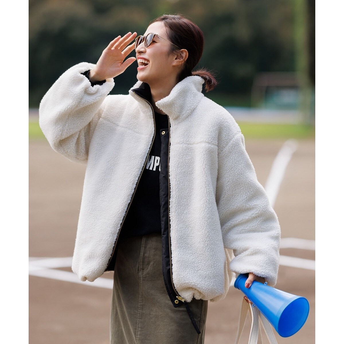 ◇【WEB限定】【TAION/タイオン】別注ボア×ダウンフードコート