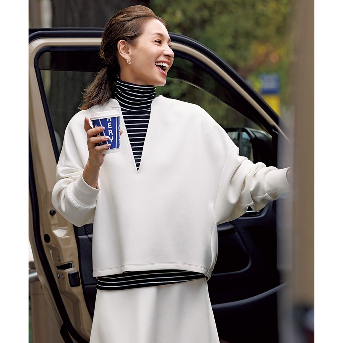 FRAMeWORK（フレームワーク）の「裏毛ドロップショルダープルオーバー