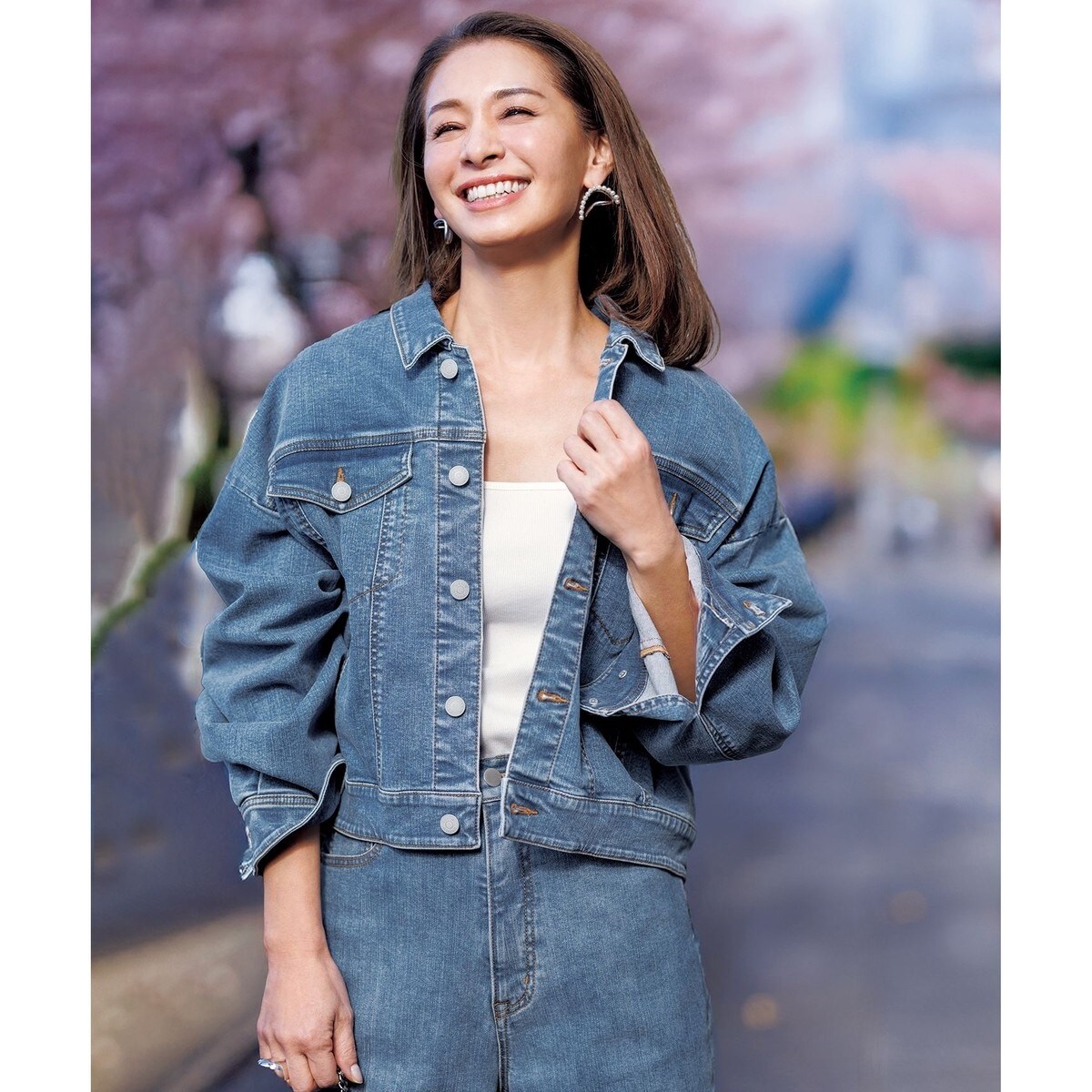 スローブイエナ　LE DENIM デニムジャケット　ダメージ加工　ノーカラー LE DENIM ノーカラーGジャン◇ | スローブ イエナ(SLOBE IENA