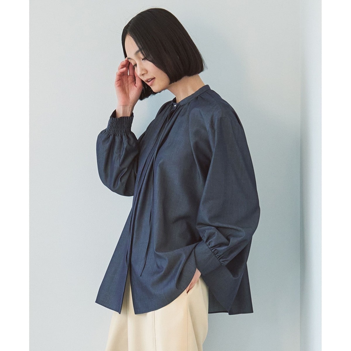 今季新品 Vネックウエストギャザーブラウス アーバンリサーチドアーズ URBAN RESEARCH DOORS｜『再入荷』Vネックウエストギャザー