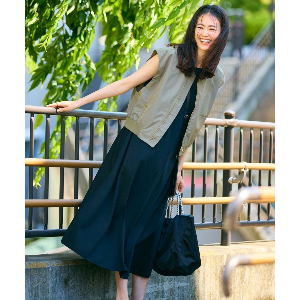 UNFILO☆未使用 Mサイズ MA-1ジレ付き ワンピース 定価15990円