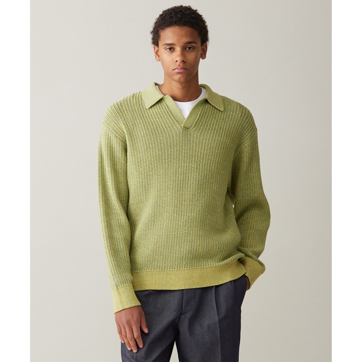 【値下終了】UNITED ARROWS シャイン ギマ ポロ スキッパー ニット セール】 シャイン ギマ ポロ スキッパー ニット （ニット