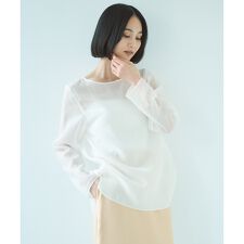【洗える】シアー ラウンドテールブラウス