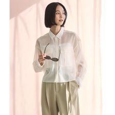 【洗える】シアークロップドシャツ