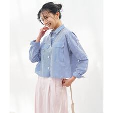【洗える】シアークロップドシャツ