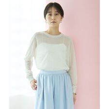 【洗える/接触冷感】ラメシアー ニット