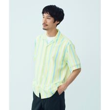 【接触冷感】シアーメッシュプリント オープンカラーシャツ【ギフトにもおすすめ】