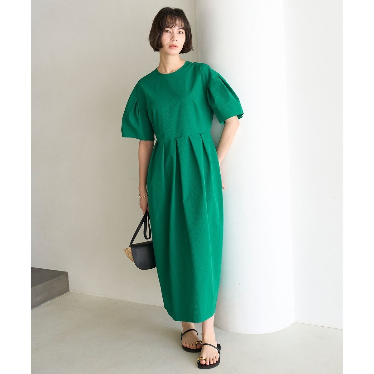 吸水速乾/接触冷感】BREEZEMOVE ウエストドロストワンピース