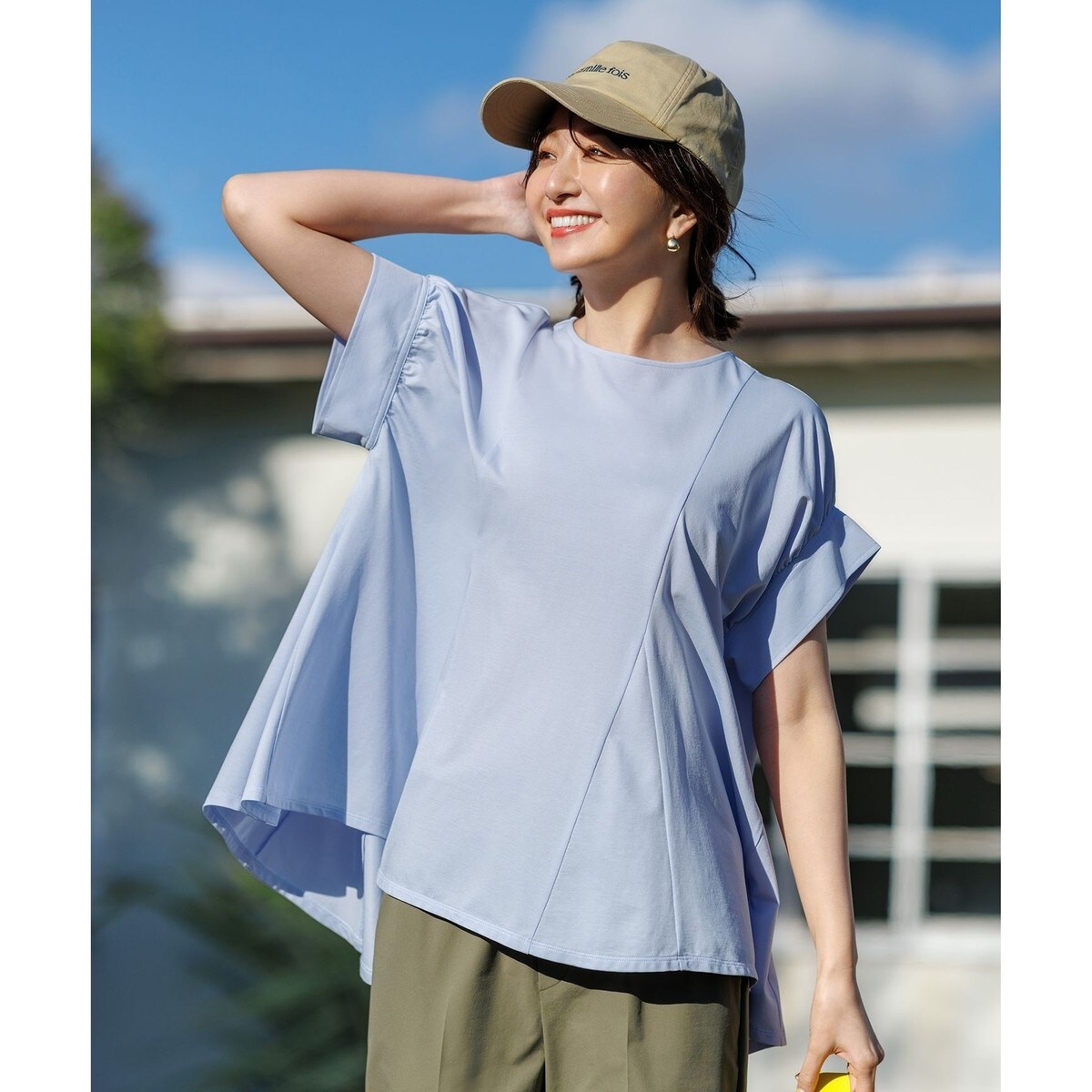 tシャツ 「WEB限定カラーあり・抗菌消臭・吸水速乾」サッカージャージー ボリュームスリーブ カットソー レディース WEB限定カラーあり・抗菌消臭・吸水速乾】サッカージャージー