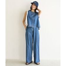 UNFILO DENIM LIGHT タックワイドパンツ