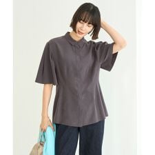 【洗える】フィブリル ペプラムブラウス