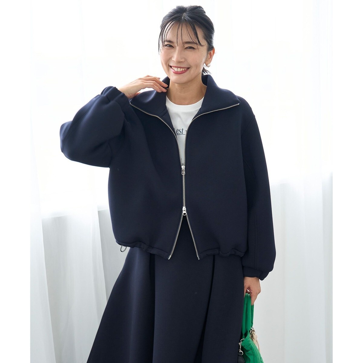 UNFILO×VERYコラボ ZIPブルゾン VERY×UNFILOコラボ】BEAUTY FORM JERSEY+ ZIPブルゾン | アンフィーロ