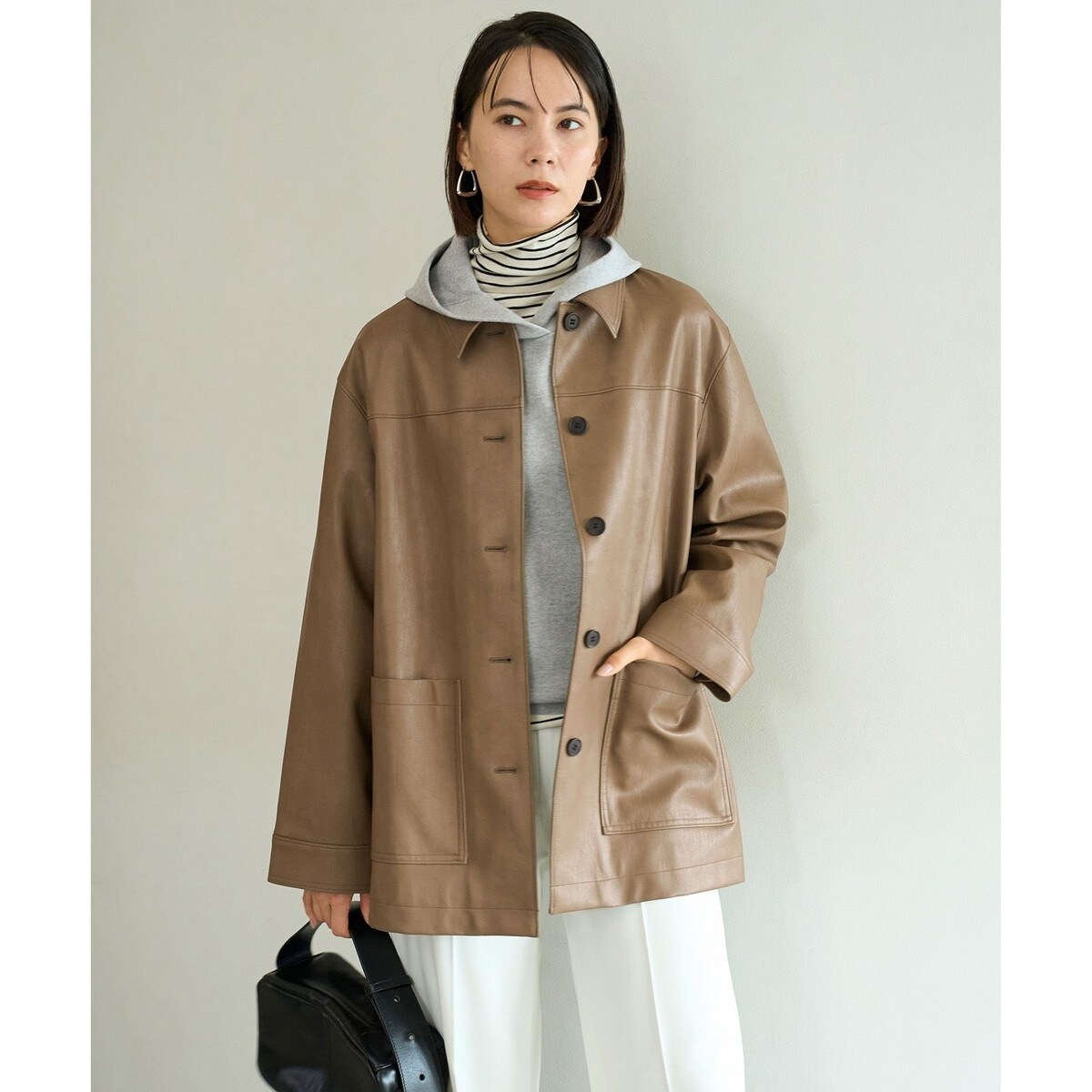 ⭐︎アーバンリサーチドアーズ　Vネックツイードロングジャケット⭐︎ URBAN RESEARCH DOORS｜ツィードVネックロングジャケット