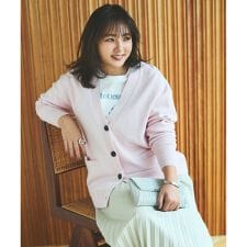 【野呂佳代さん着用】コットンカシミヤニット Vネックカーディガン