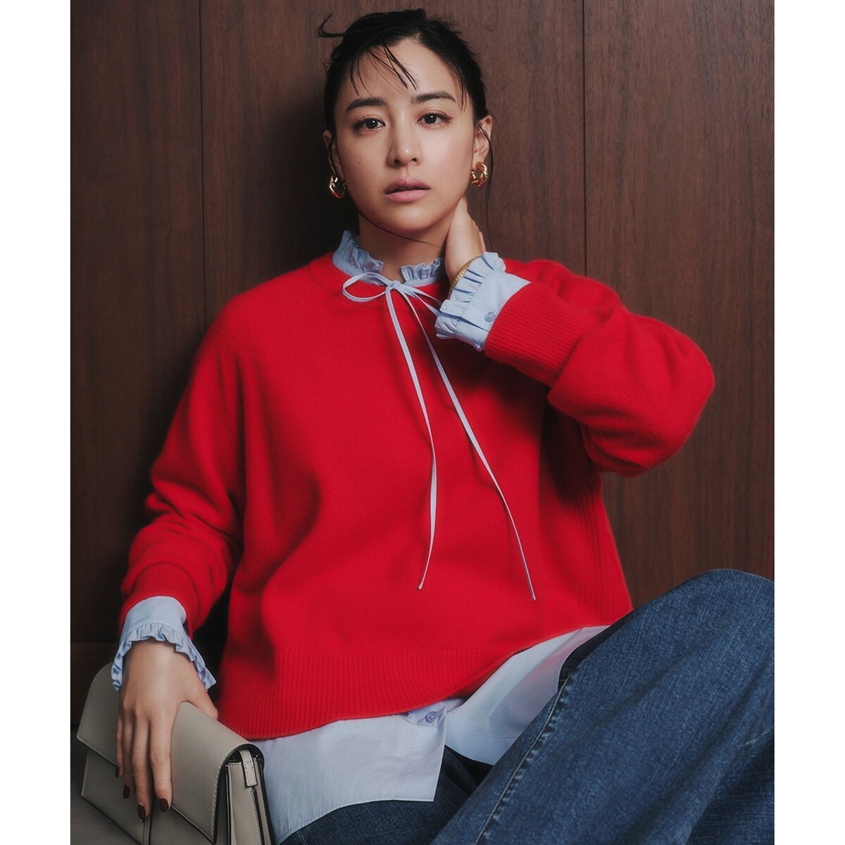 カシミヤブレンド クルーネックニット | アンフィーロ(UNFILO