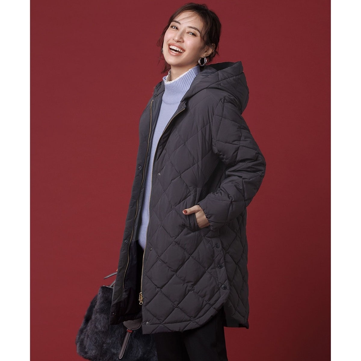 ◇【WEB限定】【TAION/タイオン】別注ボア×ダウンフードコート