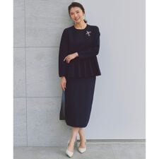 【セレモニー】BEAUTY FORM KNIT ペプラムセットアップ
