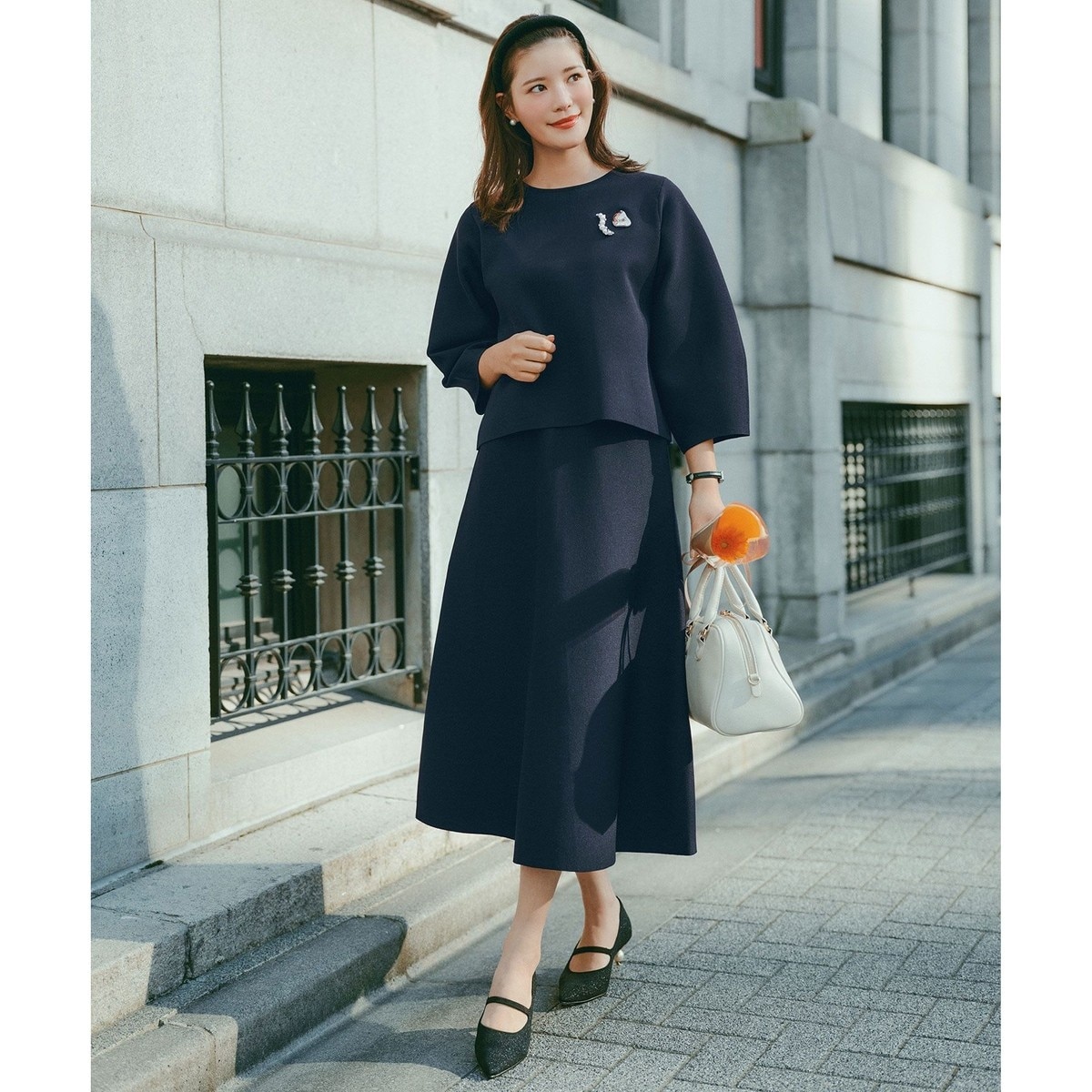 セレモニー】BEAUTY FORM KNIT フレアスカート セットアップ
