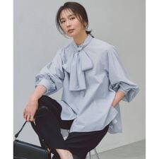 【取り外し可能なボウタイ付き】2WAY ボウタイブラウス