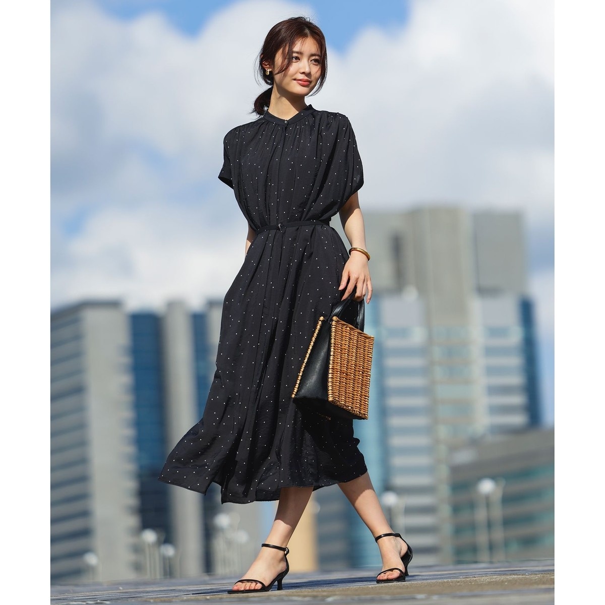 WEB限定カラー】ヴィンテージシアー ギャザーワンピース