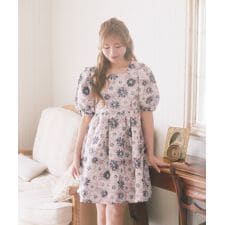 ひまわりジャガードワンピース