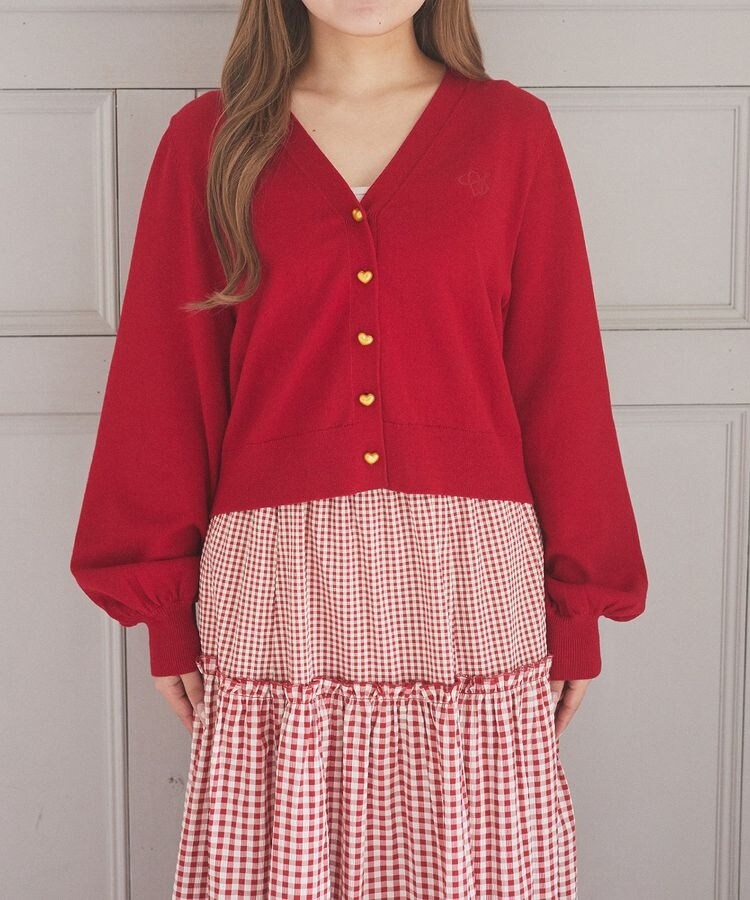 Burberrys 赤 Vネックカーディガン 48サイズ セール】 エクストラファインウール Vネックカーディガン