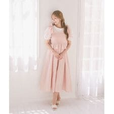 シャーリングチェックキャミワンピース