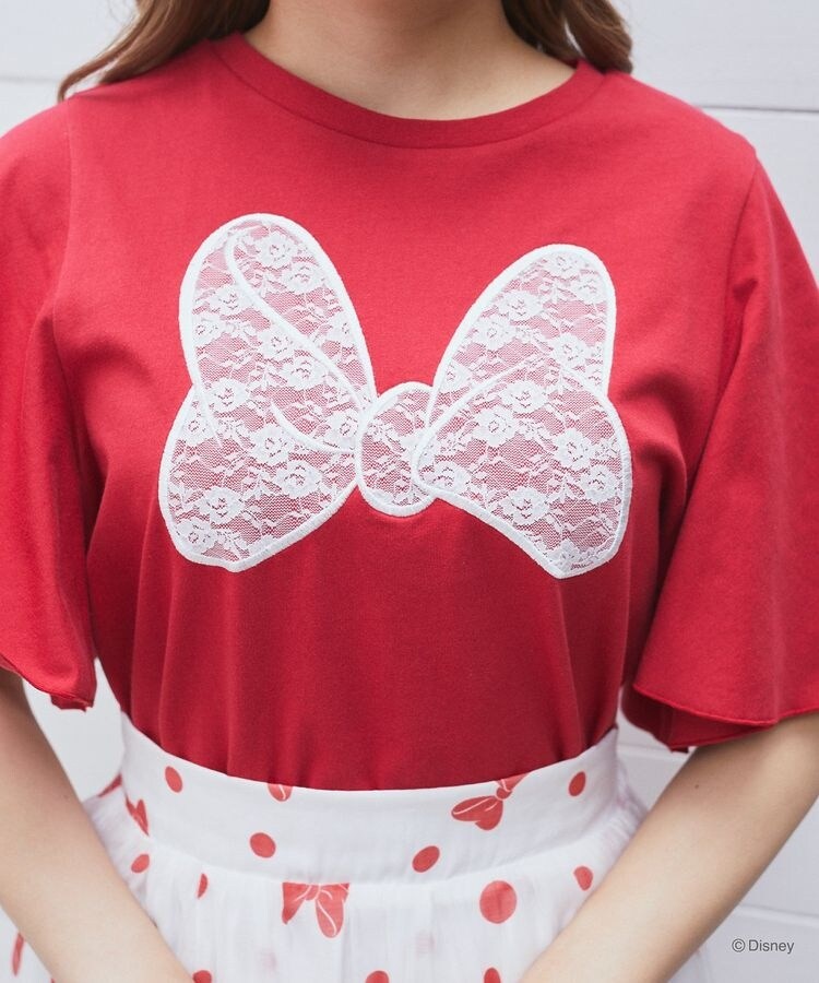 Areeam ミニー / フレアスリーブレースリボンTシャツ ミニー / フレアスリーブレースリボンTシャツ/Areeam（アリーム