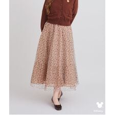 ミッキー／レオパード柄チュールスカート