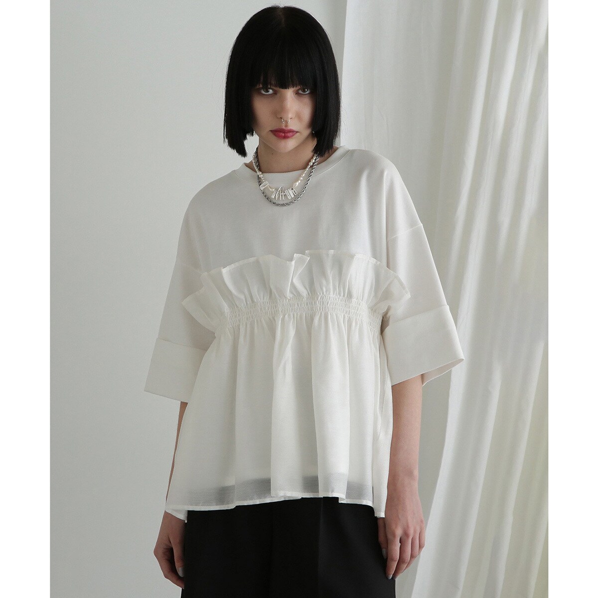 ROSE BUD★ドッキングフリルカットソー ROSE BUD｜ドッキングフリルカットソー | Rakuten Fashion(楽天