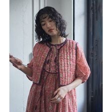 フラワープリントキルティングベスト