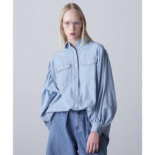 GENE HEAVENS)VOLUME SLEEVE DENIM SHIRT WITH STUDS | ローズバッド 