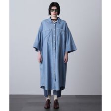 (GENE HEAVENS)FRINGE POCKET DENIM SHIRT DRESS