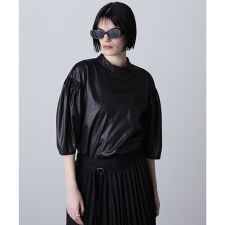 (mici)VOLUME SLEEVE TRICOT CHIFFON TOP
