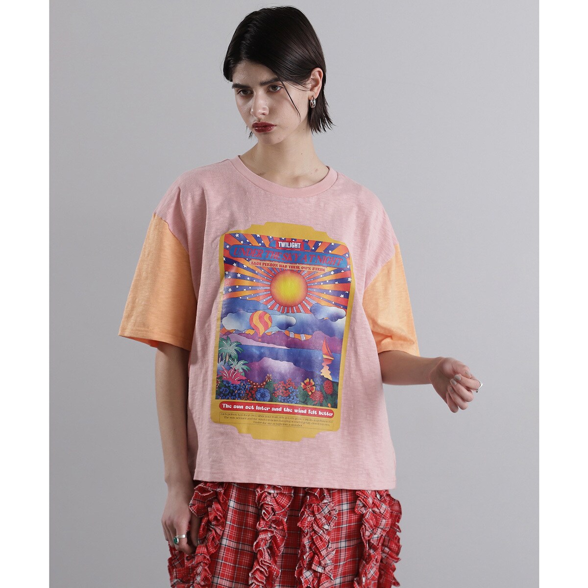 OKIRAKU×ROSEBUD)グリッタープリントTシャツ | ローズバッド