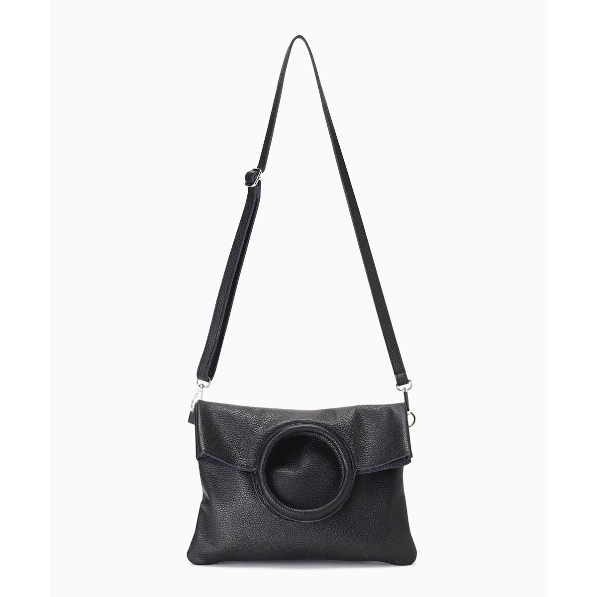 【美品】LAURA DI MAGGIO サークルハンドルショルダーバッグ LAURA DI MAGGIO)サークルハンドルショルダーバッグ | ローズ