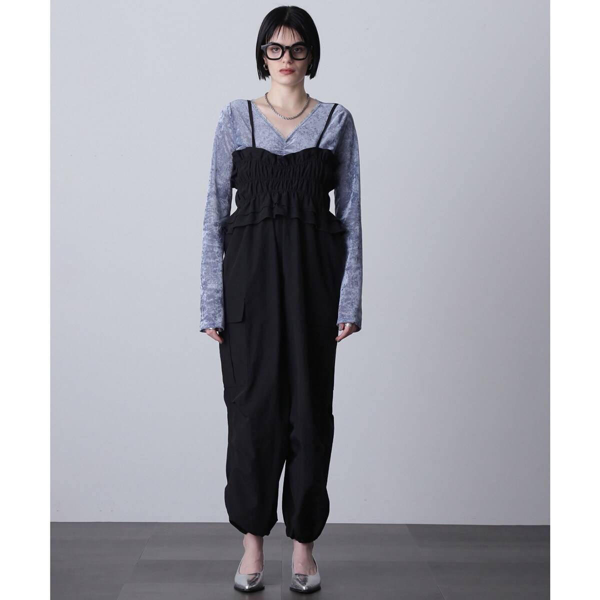 美品　かぐれ　バッククロスサロペット　BLACK バッククロスサロペット | かぐれ(kagure) | マルイウェブチャネル
