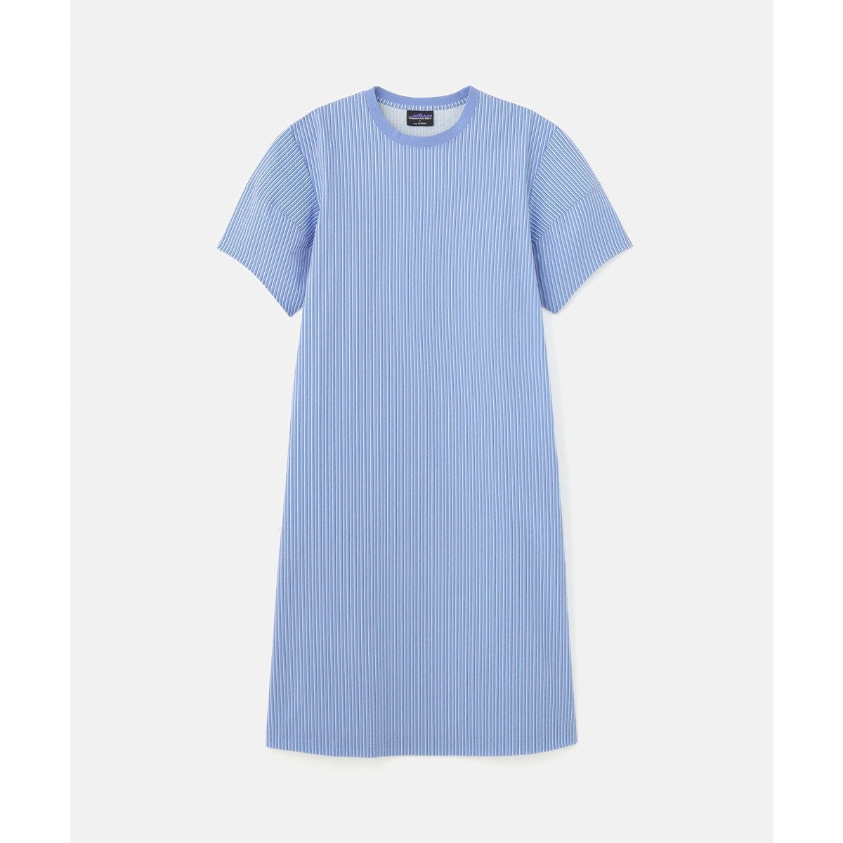 [}C]VOLUME SLEEVE SMOCK DRESS/[YobhiROSE BUDj BLUE